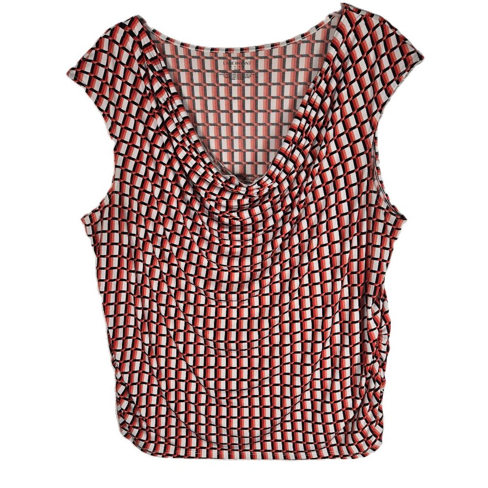 Lane Bryant Geometric Print Cowl Neck Sleeveless Top Women's Size 22/24
